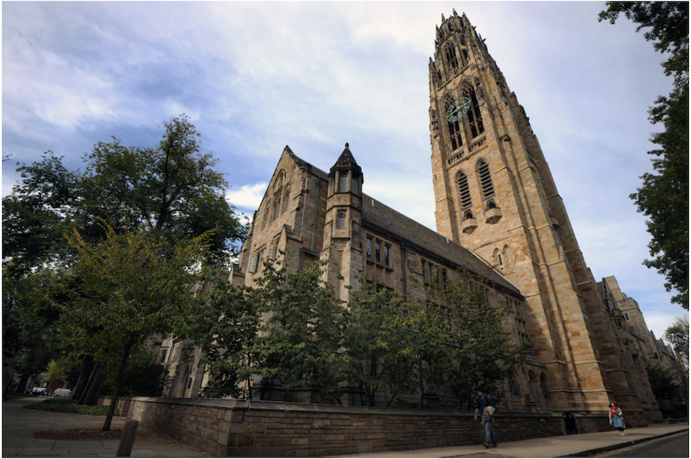 Harkness Tower seen on the campus of Yale University in New Haven, Conn., in October 2013. (Peter Foley/EPA-EFE/Shutterstock)